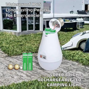 Ubring Super Bright Dual USB Type-C Rechargeable 20W LED Bulb Camping Light IP65 2400mAh 3-5 Hours Emergency 6000K Daylight CRI - Product Image 5