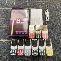 Téléphone portable compact BM10 débloqué avec couvercle rabattable, lecteur de musique sans fil Bluetooth, écouteurs, téléphone de secours, radio FM, téléphone de poche