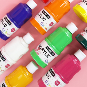 KAMEI 400ml <span class=keywords><strong>peinture</strong></span> acrylique à haute couverture pour enfants de couleur vive non toxique sur toile papier verre emballé - Product Image 3