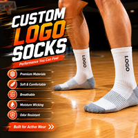 Chaussettes de sport mi-mollet en coton avec logo personnalisé, chaussettes de sport respirantes en maille avec logo personnalisé, chaussettes de sport unisexes pour le basketball