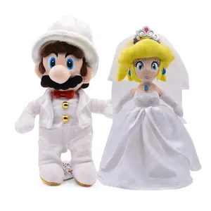 Exquis Kawaii Bien Habillé Super Mari-o Pêche Princesse Pompiers Plumper Kuba Peluche Jouet Creative Mariage Décor