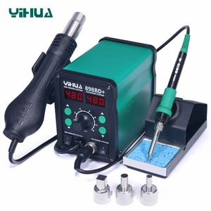 Yihua 898bd + 220V 2 trong 1 hiển thị kỹ thuật số điện hàn sắt + không khí nóng nhiệt Súng SMD rework hàn Desoldering trạm - Product Image 2