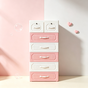 <span class=keywords><strong>Commode</strong></span> pour bébé avec tiroirs en plastique et organiseurs de placard, armoire de rangement pour vêtements d'enfants et bébés - Product Image 2