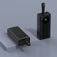 Nouvelle conception, charge super rapide PD22.5W, batterie externe 30000mah 50000mah avec écran LED, câbles Type-C et lampe de camping