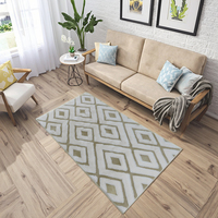 Tapis en fausse fourrure de lapin à effet géométrique personnalisé, antidérapant, bicolore, pour la maison, design de créateur