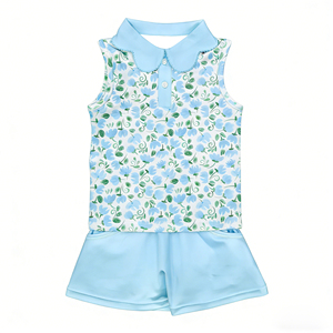 GSSO3281 Conjunto sin mangas personalizado para niña, con estampado de pato amarillo, venta al por mayor para niños - Product Image 3