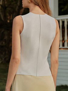 <span class=keywords><strong>Cardigan</strong></span> en tricot élégant et décontracté pour femme, couleur unie, avec un simple col en V, adapté comme un <span class=keywords><strong>gilet</strong></span> <span class=keywords><strong>ou</strong></span> un pull. - Product Image 2