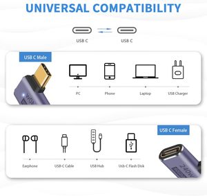90 ° góc bên phải USB C Adapter 2-Pack 240W PD, Thunderbolt 4/3 & USB <span class=keywords><strong>4.0</strong></span>, 8K-60Hz cho Macbook/iPad - Product Image 2