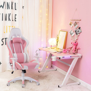 Silla de mesa de juego Rosa personalizada, luces Led RGB, silla de ordenador portátil, <span class=keywords><strong>escritorio</strong></span> con portavasos <span class=keywords><strong>para</strong></span> niña y niño - Product Image 6
