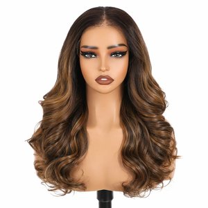Perruques synthétiques transparentes à dentelle frontale FREEDOM 9x6 pour femmes, pré-épilées, ondulées, 20 pouces, pré-coupées pour perruques <span class=keywords><strong>cosplay</strong></span> blondes et brunes - Product Image 1