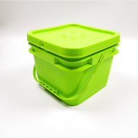 Conteneur de crème glacée plastique, seau carré en plastique 4 litres cuve transparente avec couvercle, récipient d'emballage alimentaire transparent