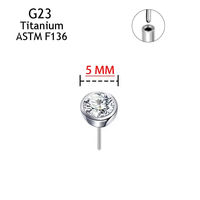 Boucles d'Oreilles Sexy à Clipser en Titane G23 avec Pierres CZ, Piercing Labret Lèvre Nez pour Femme, Clou d'Oreille Tragus Cartilage Bijoux Sans Filetage