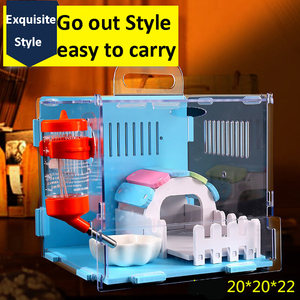 Hamster portable Transparent de grande taille, maison de hamster à <span class=keywords><strong>trois</strong></span> couches, avec roulettes, château coloré - Product Image 2