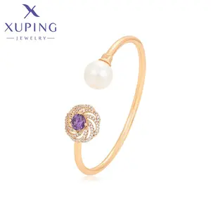 51780 XuPing Jewelry Elegant Fashion Exquisite Luxury 18k Gold Diamond Jewelry Bangle Festival Gift Women Bangle