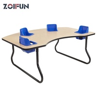 Table de jeu pour enfants en MDF avec siège en PP de haute qualité, trous de ventilation sur le dessus, ceintures de sécurité