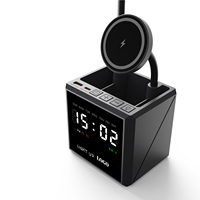 Trendy Nieuwe Producten 2026 Digitale Wekker Draadloze Oplaadstandaard Magnetische Draadloze Telefoonoplader voor Telefoon & Horloge & Oordopjes
