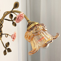Lámpara de Pared LED Estilo Pastoral Francés para Pasillo, Iluminación de Lujo para Sala de Estar, Dormitorio y Cabecera