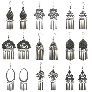 Pendientes Colgantes Étnicos Plateados para Mujer, Joyería de Borlas, Accesorio de Moda de Aleación - Product Image 5