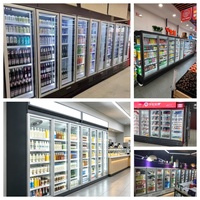 Réfrigérateur commercial vertical à 3 portes, refroidi par air, avec vitrine en verre, grande capacité, pour supermarché, ISO, OEM, directement de l'usine