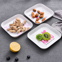 Plateau carré en mélamine de 6 pouces pour la collecte des déchets osseux, idéal pour les collations et les fruits secs - Vente en gros
