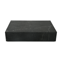 Table basse rectangulaire moderne à base de marbre noir au centre du salon tables à thé en marbre