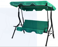 Balançoire de patio extérieure 2 places avec auvent réglable, plateaux latéraux, structure en acier robuste, balançoire de véranda rembourrée pour jardin et cour arrière