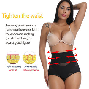 Braguitas de cintura alta con control de abdomen para mujer, moldeadoras de cuerpo, levanta glúteos, ropa interior de malla, braga de compresión cruzada, moldeadora de cintura - Product Image 3