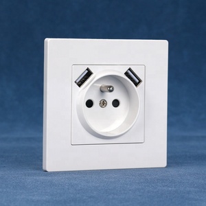 Prise française 220V <span class=keywords><strong>16A</strong></span> avec double port USB Type A panneau <span class=keywords><strong>PC</strong></span> EU <span class=keywords><strong>2P</strong></span> + <span class=keywords><strong>T</strong></span> prise murale USB - Product Image 6