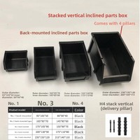 Bac de rangement inclinable conforme ESD avec bords emboîtables, idéal pour l'organisation des outils et les systèmes de fabrication Lean
