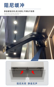 Charnière de porte de bus en alliage d'aluminium robuste pour armoires de cuisine, charnière coulissante moderne avec amortisseur et installation facile - Product Image 6