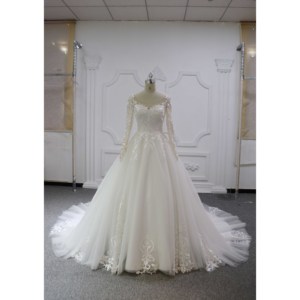 Vestido de novia moderno y elegante hasta el suelo vestido de novia de tren 2016 - Product Image 1