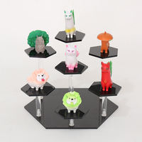 Présentoirs hexagonaux en acrylique à 7 niveaux JINDA pour cartes, organisateur de collection, supports de présentation, étagères, montage facile, figurines