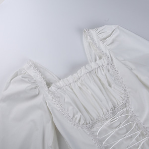 Vestido Mini Estilo Lolita para Mujer, Vestido Gótico de Cintura Alta con Mangas Abullonadas y Encaje para Fiesta - Product Image 3