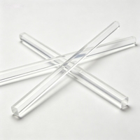 Barre de silice fondue de haute pureté JGS2 sur mesure, diamètre 1-100 mm, transmission lumineuse 90 %, polie et transparente
