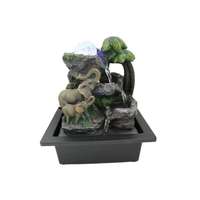Résine nouveau style plastique petite petite base carrée éléphant fontaine eau fontaine de table bureau maison chambre