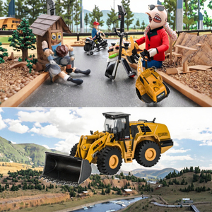 Rouleau compresseur routier en plastique, mini-chargeuse d'ingénierie à l'échelle 1:50, <span class=keywords><strong>jouet</strong></span> moulé sous pression pour enfants Huina1714 - Product Image 3