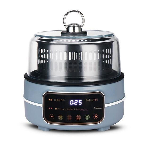 Stainless Steel Hot Pot Air Fryer Oven 4 IN1 Multifunction Household Electric Cooker for Stew and Fry Cooking