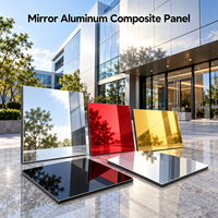 Panneau composite en aluminium miroir 4 mm 1220x2440 mm Or rose pour revêtement mural décoratif