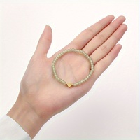Bracelet élégant rétro pour femmes, bracelet à lettres en forme de cœur, transparent, vert clair, imitation perles élastiques