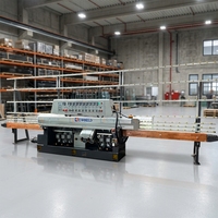 Machine industrielle automatique de rectification des bords de verre, équipement de polissage de verre en ligne droite pour portes de douche et verre de construction