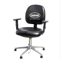 Chaise ESD Leenol ergonomique antistatique pour laboratoire, en cuir PU, réglable en hauteur, avec certificat CE ROHS pour salle blanche