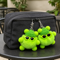 Grosir Populer Tas Ransel Mobil Tahan Lama Buatan Tangan Dompet Gantungan Kunci Boneka Kartun Mainan Bulu Lembut Bola Wol Rajut Lucu Plush OEM ODM