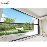Ventanas correderas verticales motorizadas inteligentes hacia arriba y hacia abajo Ventana de elevación panorámica de balcón de vidrio con aislamiento térmico de aluminio
