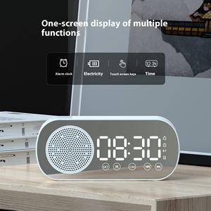 רמקול Bluetooth חכם רמקול סוללה אלחוטית סאב woofer עם rgb הוביל תאורה שולחן עבודה אזעקה אודיו שעון מתנה - Product Image 5