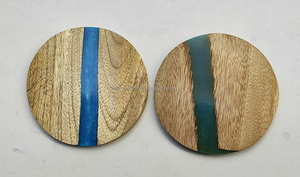 Elegant Luxury Handmade Modern Wood Resin <b>Coasters</b> <b>Set</b> of 4 Classic Style Custom Logo Eco-Friendly Home Decorations for Tables - Product Image 4