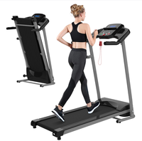 Tapis roulant électrique portable ultra-plat et pliable 2,5 CV avec écran LED pour la maison – Machine de course compacte pour l'exercice cardiovasculaire en intérieur