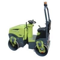 Compacteur routier mini diesel/essence 1 tonne, 1,5 tonne, 2 tonnes, 3 tonnes, rouleau compresseur autoporté pour asphalte à double tambour