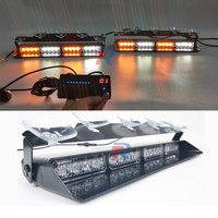 Un par de luces estroboscópicas de advertencia Interior de coche, lámpara de baliza intermitente de 32 LED con controlador de pantalla Digital para parabrisas de tablero
