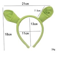 Articles de fête vert Shrek épingle à cheveux oreilles bandeau tête cercle Halloween enfants adulte spectacle cheveux cerceau bandeaux