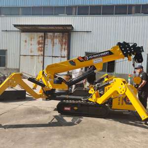 Telescopic Boom <strong>Crawler</strong> <strong>Crane</strong> 3ton Diesel All-Terrain Spider <strong>Crane</strong> Robust Rubber Track Maximum Lifting 10m Spider <strong>Crane</strong> - Product Image 6